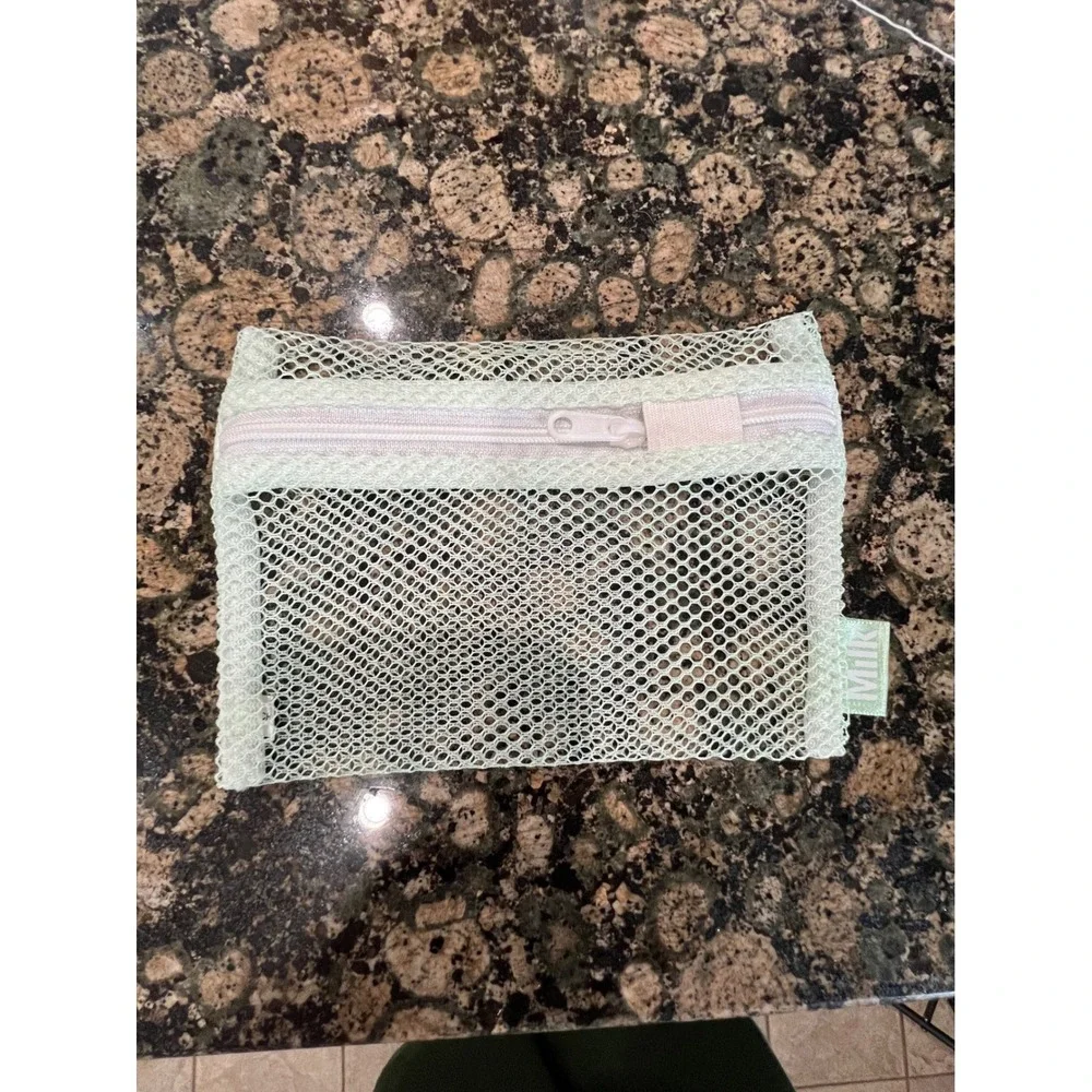 Milk Makeup Mint Green Mesh Cosmetic Bag Zipper Pouch Travel Organizer